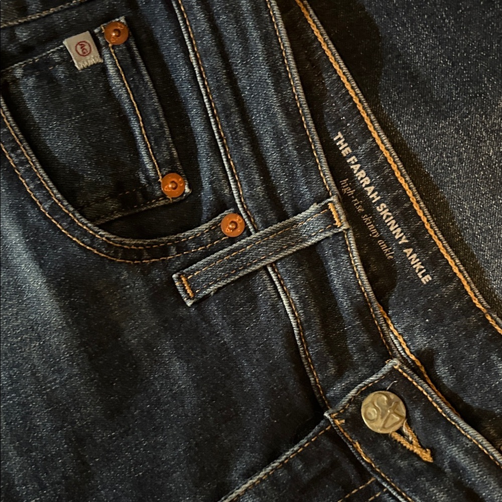 AG Adriano Goldschmied The Farrah Blue High Rise Skinny Ankle Jeans NEW - Picture 6 of 6